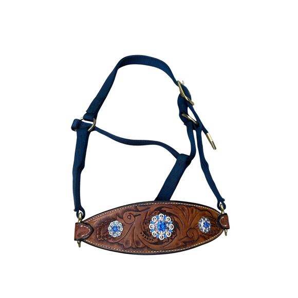 Weaver Blue Jewelled Bronc Halter Average Horse Size - Picture 1 of 3